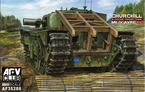 AFV Club Military 1/35 Churchill Mk IV AVRE (Armored Vehicle, Royal Engineers) Tank w/Fascine Carrier Frame Kit