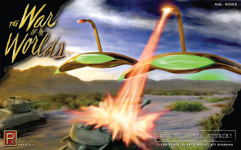 Pegasus Sci-Fi 1/144 War of the Worlds: War Machines vs Sherman Tanks Attack Diorama Kit