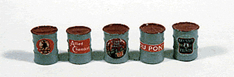 JL Innovative Design HO Custom Barrel Paint & Chemical, Gray w/Red Tops (5) (Metal)