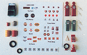 JL Innovative Design HO Post 1940's Gas Station Detail Set (16) w/54 Signs