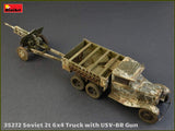 MiniArt Military 1/35 WWII Soviet 2-Ton 6x4 Truck & 76mm USV-BR Gun (New Tool) Kit