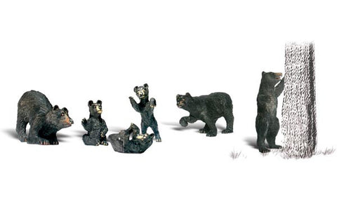 Woodland Scenics N Scenic Accents Black Bears (6)