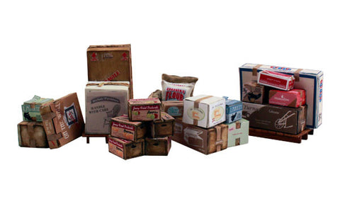 Woodland Scenics N Scenic Accents Miscellaneous Packaged Freight (Boxes, Crates, Sacks Total 6 diff.)
