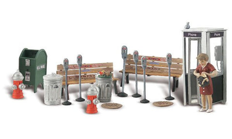 Woodland Scenics O Scenic Accents Street Accessories (Benches, Fire Hydrants, Parking Meters etc.)
