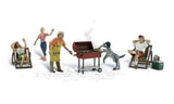 Woodland Scenics O Scenic Accents Backyard Barbeque (4 Figs, 2 Chairs, Grill, Cooler & Dog)