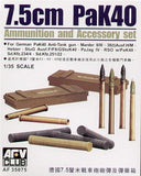AFV Club Military 1/35 Pak 40 7.5cm Ammo & Accessory Set Kit