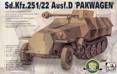 AFV Club Military 1/35 SdKfz 251/22 Ausf D Halftrack w/Self-Propelled Howitzer Gun Kit