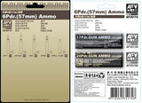 AFV Club Military 1/35 6-Pdr 57mm Ammo (Brass) Kit