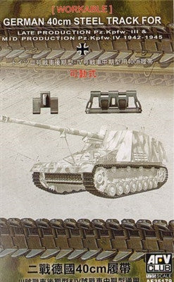 AFV Club Military 1/35 PzKpfw III Late/IV Mid 40cm Steel Type Workable Track Links Kit