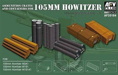 AFV Club Military 1/35 Ammo Crates & Containers for 105mm Howitzer Kit