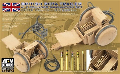 AFV Club Military 1/35 British Rota Trailer w/2-Pdr Ammo Set Kit