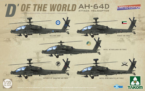 tAKOM aIRCRAFT 1/35 AH64D "D" Of The World Attack Helicopter (Ltd Edition) Kit