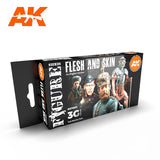 AK Interactive Figure Series: Flesh & Skin Acrylic Paint Set (6 Colors) 17ml Bottles