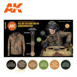 AK Interactive Figure Series: Waffen SS PEA DOT Pattern/DOT 44 Uniforms Acrylic Paint Set (6 Colors) 17ml Bottles