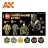 AK Interactive Figure Series: Figures Series: Wehrmacht (Heer/Luftwaffe Splintertarnmuster Uniforms Acrylic Paint Set (6 Colors) 17ml Bottles