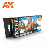 AK Interactive Figure Series:  IDF Uniforms Acrylic Paint Set (6 Colors) 17ml Bottles