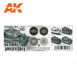 AK Interactive Modulation Series: German Panzer Grey Acrylic Paint Set (4 Colors) 17ml Bottles