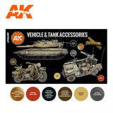 AK Interactive AFV Series: Vehicle & Tank Accessories Acrylic Paint Set (6 Colors) 17ml Bottles