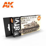 AK Interactive AFV Series: Afrika Korps 1941-1943 Camouflage Acrylic Paint Set (6 Colors) 17ml Bottles
