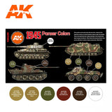 AK Interactive AFV Series: 1945 Late War Panzer Camouflage Acrylic Paint Set (6 Colors) 17ml Bottles