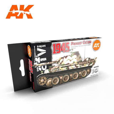 AK Interactive AFV Series: 1945 Late War Panzer Camouflage Acrylic Paint Set (6 Colors) 17ml Bottles