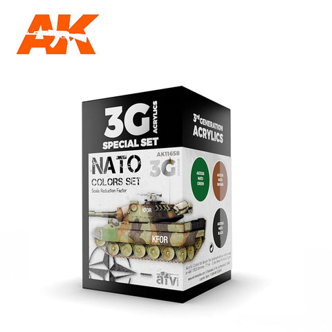 AK Interactive AFV Series: NATO Acrylic Paint Set (3 Colors) 17ml Bottles