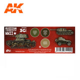 AK Interactive AFV Series: WWII Russian Standard Acrylic Paint Set (3 Colors) 17ml Bottles