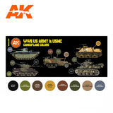 AK Interactive AFV Series: US Army & USMC Camouflage Acrylic Paint Set (6 Colors) 17ml Bottles