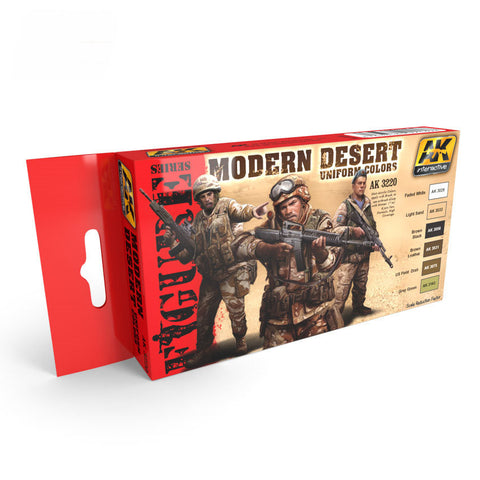 AK Interactive Figure Series: Modern Desert Uniform Colors Acrylic Paint Set (6 Colors)