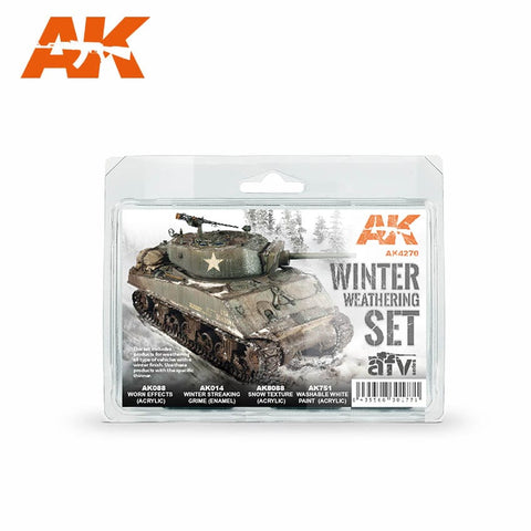 AK Interactive AFV Series: Winter Weathering Acrylic/Enamel Paint Set (14, 88, 751, 8088)