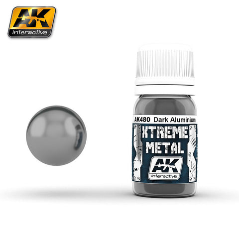 AK Interactive Xtreme Metal Dark Aluminum Metallic Paint 30ml Bottle