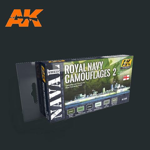 AK Interactive Naval Series: Royal Navy Camouflages 2 Acrylic Paint Set (6 Colors) 17ml Bottles