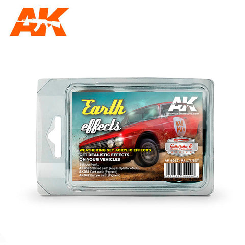 AK Interactive Cars & Civil Vehicle Series: Earth Effects Weathering Acrylic Paint Set