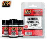 AK Interactive Figure Series: Uniform Definition Filter Enamel Paint Set (3 Colors) 35ml Bottles