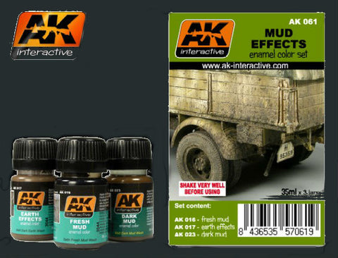 AK Interactive Mud Effects Enamel Paint Set