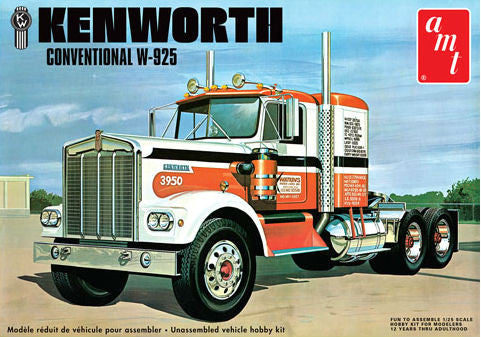 AMT Model Cars 1/25 Kenworth W925 Conventional Tractor Cab Kit