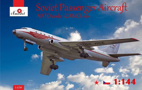 A Model From Russia 1/144 Tu104 Czechoslovakian Airliner Kit
