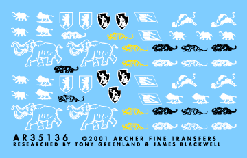 Archer Fine Transfers 1/35 Tiger Battalion Insignias for sPzAbt 501, 502, 505, 507 & 510