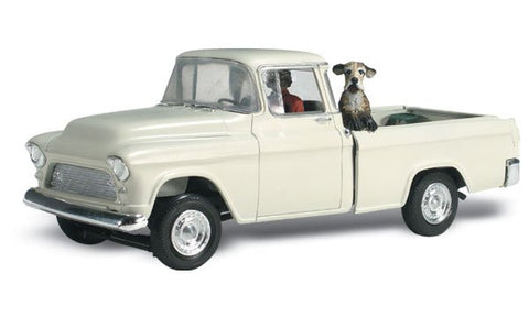 Woodland Scenics N Autoscene Hall & Duke 1950's Cameo Pickup w/Figure & Dog