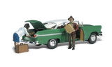 Woodland Scenics N Autoscene Lubeners Loading 1950's Ford Car w/Figures