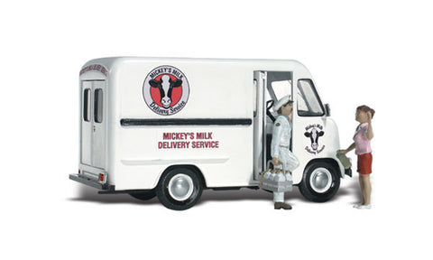 Woodland Scenics N Autoscene Mickey's Milk Delivery 1950's Milk Truck w/Figures