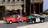 Woodland Scenics N Autoscene Willie's Warnin 1950's Chevy & Ford Police Car w/Drivers