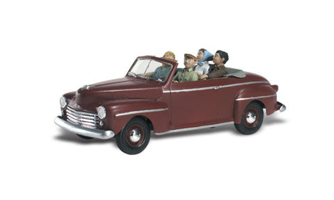 Woodland Scenics N Autoscene Sunday Drive 1940's Ford Convertible w/Figures