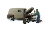 Woodland Scenics N Autoscene Carburetor Chaos Delivery Van w/Figures