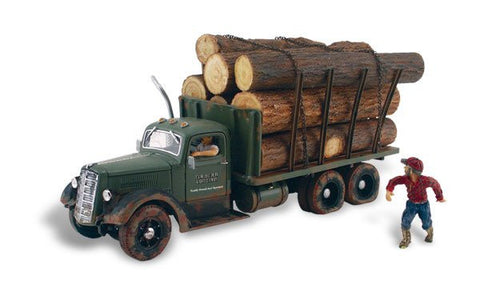 Woodland Scenics N Autoscene Tim Burr Logging Truck w/Figures