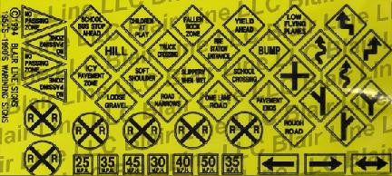 Blair Line N Highway Signs -Warning #2 1948-Present (Black, Yellow)