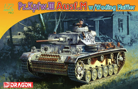 Dragon Military 1/72 Pz.Kpfw.III Ausf.M w/Wading Muffler Armor Pro Series Kit