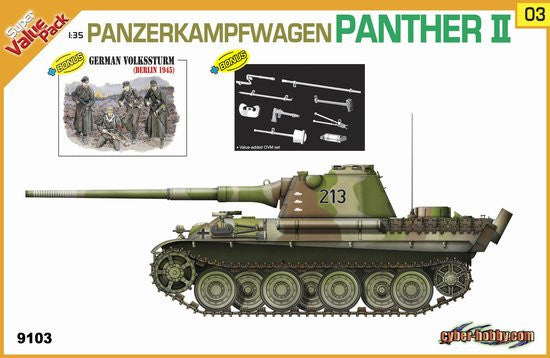 Cyber-Hobby Military 1/35 PzKpfw Panther II Tank w/Crew Kit