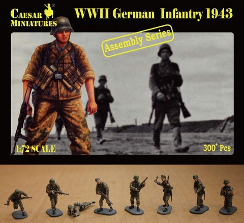Caesar Miniatures 1/72  WWII German Infantry 1943 (16 multi-posed figs) (Kit)