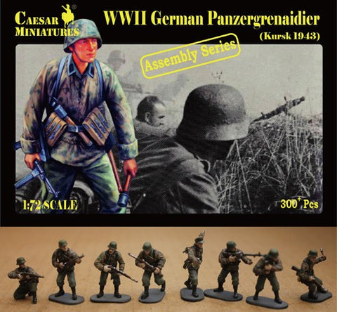 Caesar Miniatures 1/72  WWII German Panzergrenadier Kursk 1943 (16 multi-posed figs) (Kit)